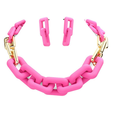 Trendy Link Pink Necklace