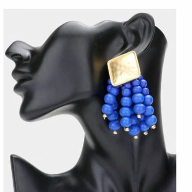 Beady Blue Earrings